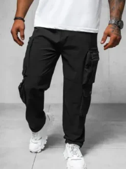 Spodnie męskie cargo wide leg czarne O/PS5527^Ozonee Online