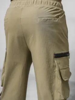 Spodnie męskie cargo wide leg ciemno-beżowe O/PS5526^Ozonee Fashion