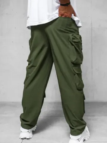 Spodnie męskie cargo wide leg khaki O/PS5528^Ozonee Best