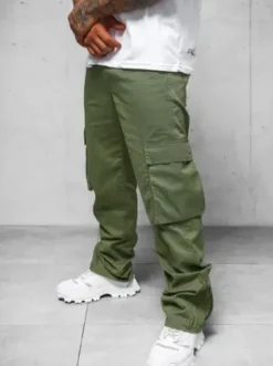 Spodnie męskie cargo wide leg khaki O/G3016Z^Ozonee Discount