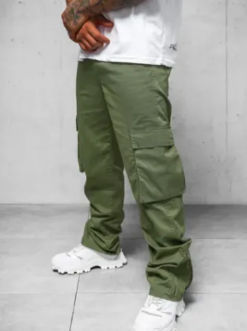 Spodnie męskie cargo wide leg khaki O/G3016Z^Ozonee Discount