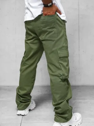 Spodnie męskie cargo wide leg khaki O/G3016Z^Ozonee Discount