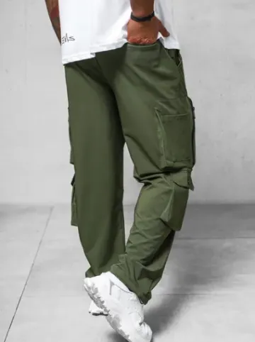 Spodnie męskie cargo wide leg khaki O/PS5527^Ozonee Sale