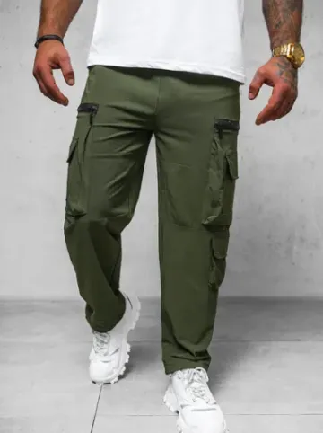 Spodnie męskie cargo wide leg khaki O/PS5526^Ozonee Discount