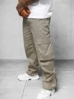 Spodnie męskie cargo wide leg szare O/G3016Z^Ozonee Outlet