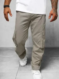 Spodnie męskie cargo wide leg szare O/G3016Z^Ozonee Outlet