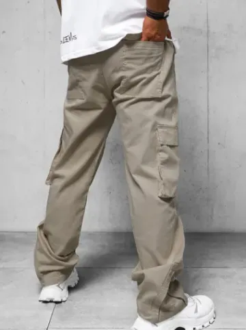 Spodnie męskie cargo wide leg szare O/G3016Z^Ozonee Outlet
