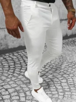 Spodnie męskie chino ecru O/P4049^Ozonee Fashion