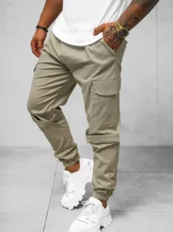 Spodnie męskie chino joggery beżowe O/G3014Z^Ozonee New