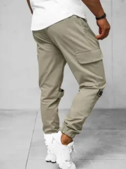 Spodnie męskie chino joggery beżowe O/G3014Z^Ozonee New