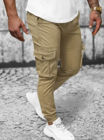 Spodnie męskie chino joggery beżowe NB/MP0201K^Ozonee Fashion
