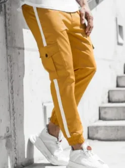 Spodnie męskie chino joggery camelowe DJ/5580^Ozonee Outlet
