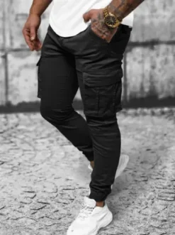 Spodnie męskie chino joggery czarne NB/MP0202N^Ozonee Online