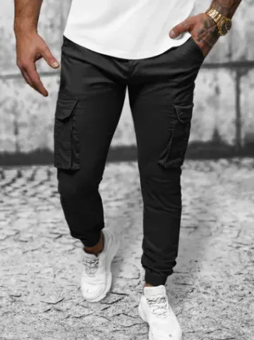 Spodnie męskie chino joggery czarne NB/MP0202N^Ozonee Online