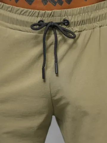Spodnie męskie chino joggery ciemno-beżowe O/PS5519^Ozonee Online