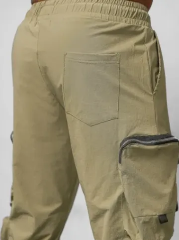 Spodnie męskie chino joggery ciemno-beżowe O/PS5519^Ozonee Online