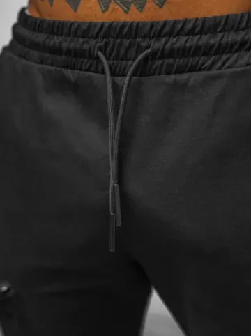 Spodnie męskie chino joggery czarne O/475^Ozonee Clearance