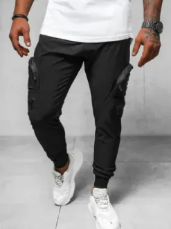 Spodnie męskie chino joggery czarne O/PS5501^Ozonee Clearance