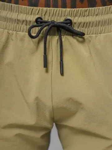 Spodnie męskie chino joggery ciemno-beżowe O/PS5501^Ozonee Discount
