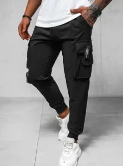 Spodnie męskie chino joggery czarne O/PS5520^Ozonee Best
