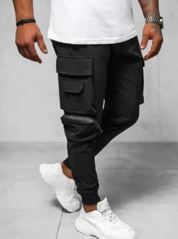 Spodnie męskie chino joggery czarne O/PS5520^Ozonee Best