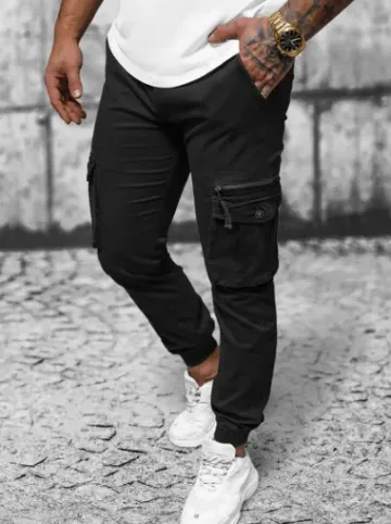 Spodnie męskie chino joggery czarne NB/MP0201N^Ozonee Best