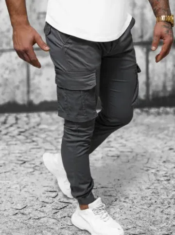 Spodnie męskie chino joggery grafitowe NB/MP0202GS^Ozonee Online