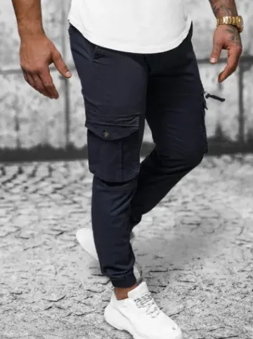 Spodnie męskie chino joggery granatowe NB/MP0201BS^Ozonee Clearance