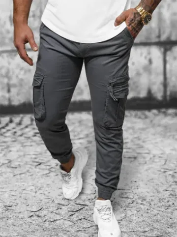 Spodnie męskie chino joggery grafitowe NB/MP0201GS^Ozonee Sale