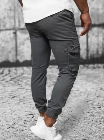 Spodnie męskie chino joggery grafitowe NB/MP0201GS^Ozonee Sale