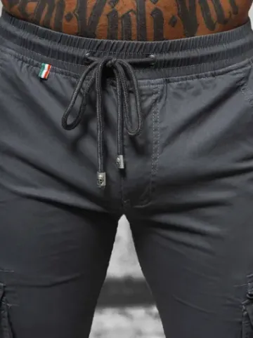 Spodnie męskie chino joggery grafitowe NB/MP0201GS^Ozonee Sale