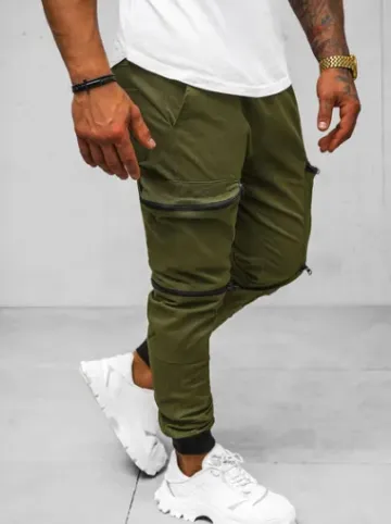 Spodnie męskie chino joggery khaki O/475^Ozonee Online