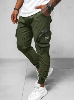 Spodnie męskie chino joggery khaki O/PS5501^Ozonee Best