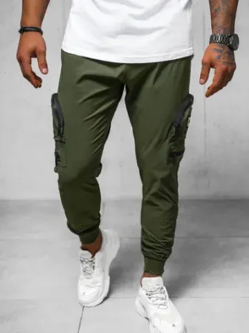 Spodnie męskie chino joggery khaki O/PS5501^Ozonee Best