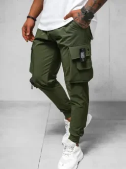 Spodnie męskie chino joggery khaki O/PS5520^Ozonee Sale