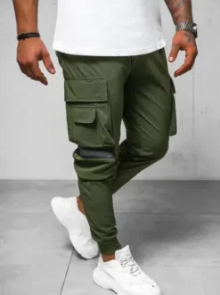 Spodnie męskie chino joggery khaki O/PS5520^Ozonee Sale