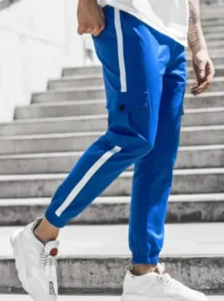 Spodnie męskie chino joggery niebieskie DJ/5580^Ozonee Discount