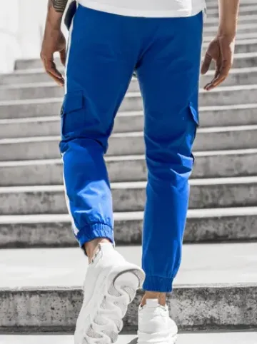 Spodnie męskie chino joggery niebieskie DJ/5580^Ozonee Discount