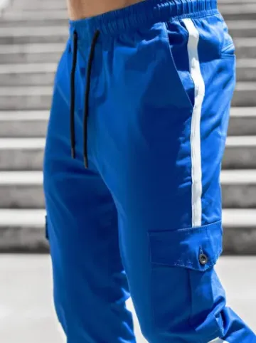 Spodnie męskie chino joggery niebieskie DJ/5580^Ozonee Discount