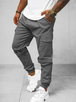 Spodnie męskie chino joggery szare O/G3014Z^Ozonee Fashion