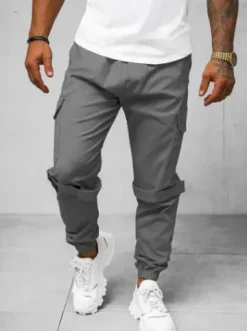 Spodnie męskie chino joggery szare O/G3014Z^Ozonee Fashion