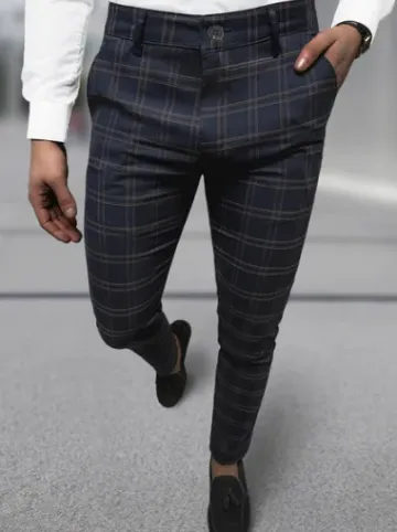 Spodnie męskie chino materiałowe granatowe DJ/5632^Ozonee New