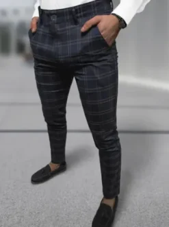 Spodnie męskie chino materiałowe granatowe DJ/5632^Ozonee New