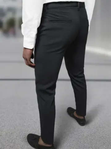 Spodnie męskie chino materiałowe czarne DJ/5526^Ozonee Outlet