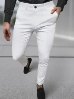 Spodnie męskie chino materiałowe białe DJ/5526^Ozonee Online