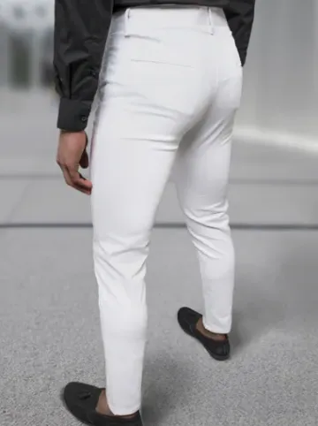 Spodnie męskie chino materiałowe białe DJ/5526^Ozonee Online