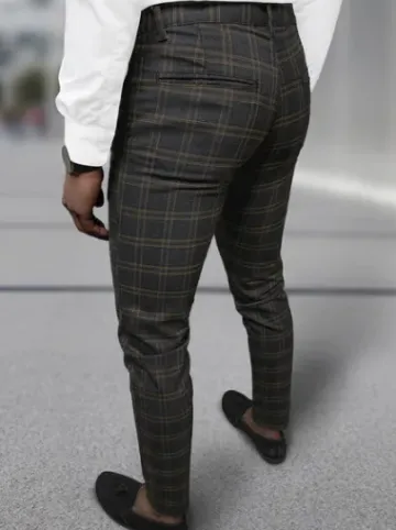 Spodnie męskie chino materiałowe grafitowe DJ/5632^Ozonee Best