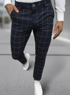 Spodnie męskie chino materiałowe niebieskie DJ/5505^Ozonee Discount