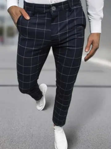 Spodnie męskie chino materiałowe niebieskie DJ/5505^Ozonee Discount