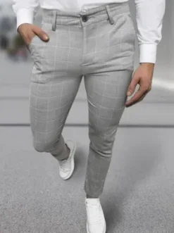 Spodnie męskie chino materiałowe szare DJ/5505^Ozonee Hot